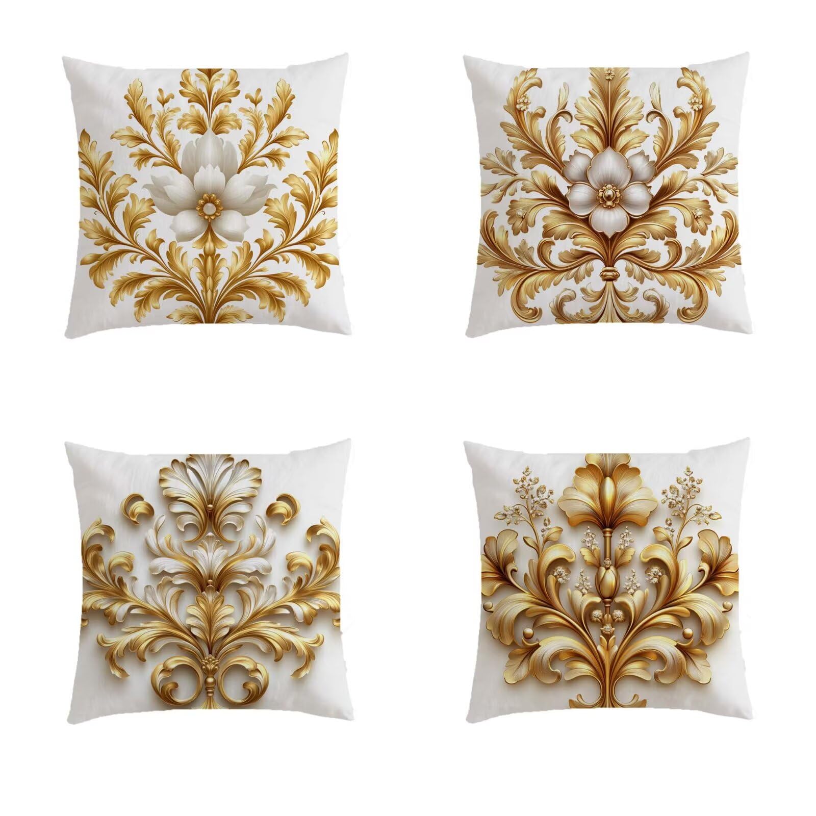 Housse coussin exterieur imperméable anti tache pour canapé de jardin or