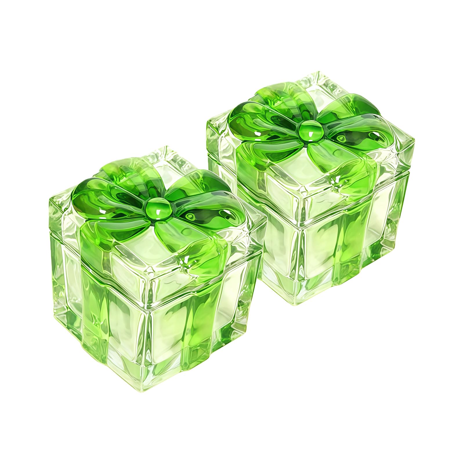 sodeber 2 Pieces Multifunctional Glass Jars for Candy Coffee Storage Transparency Sugar Container with Bowknot Lid Multipurpose Glass Jar