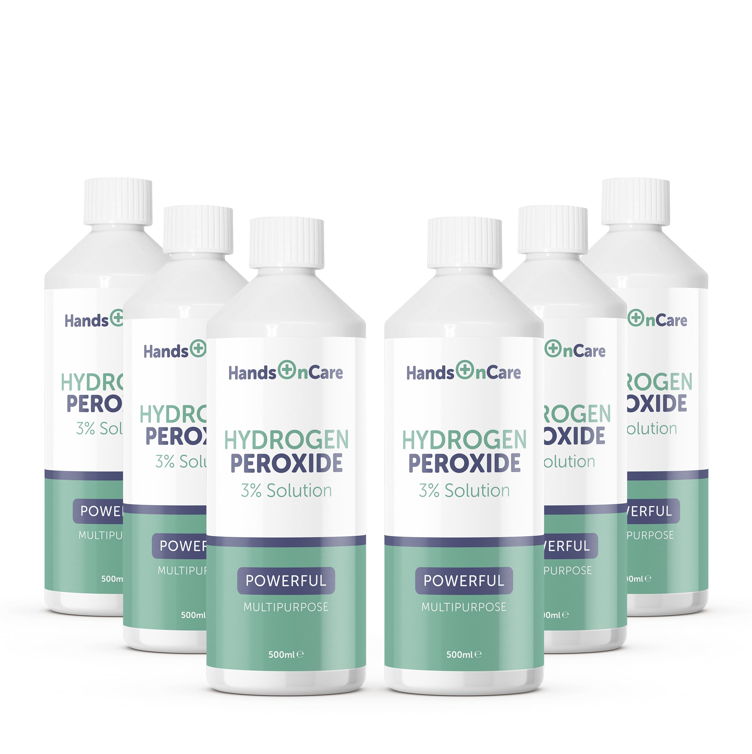 HandsonCare - Hydrogen Peroxide 3%, 10 Vols All-Purpose Cleaner and Stain Remover - 3 Litre (6 x 500ml)