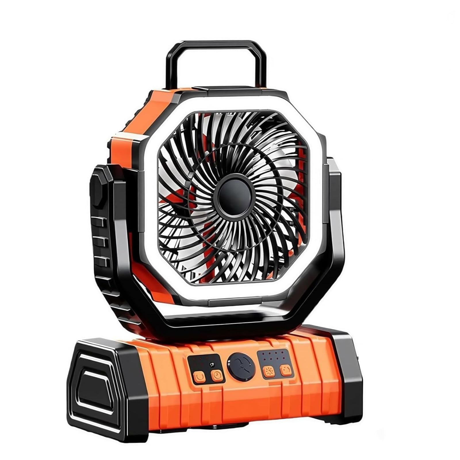 Ventilateur de camping portable 10000 mAh avec télécommande orange