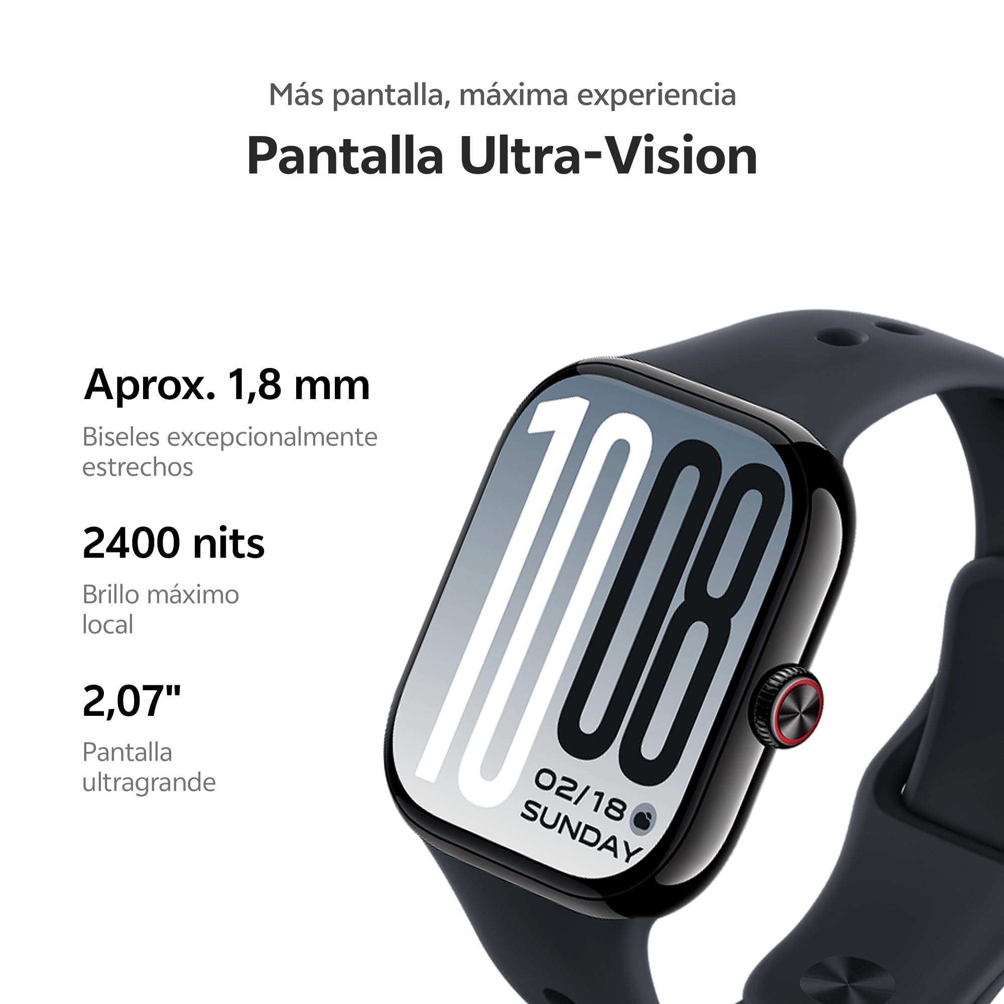 Vivo Watch GT2 Reloj Inteligente con batería de 25 días, Llamadas Bluetooth, Modos Pádel y Tenis Pro, Tarjetas de Acceso NFC, más de 100 Modos Deportivos, Pantalla de 2.07", GPS
