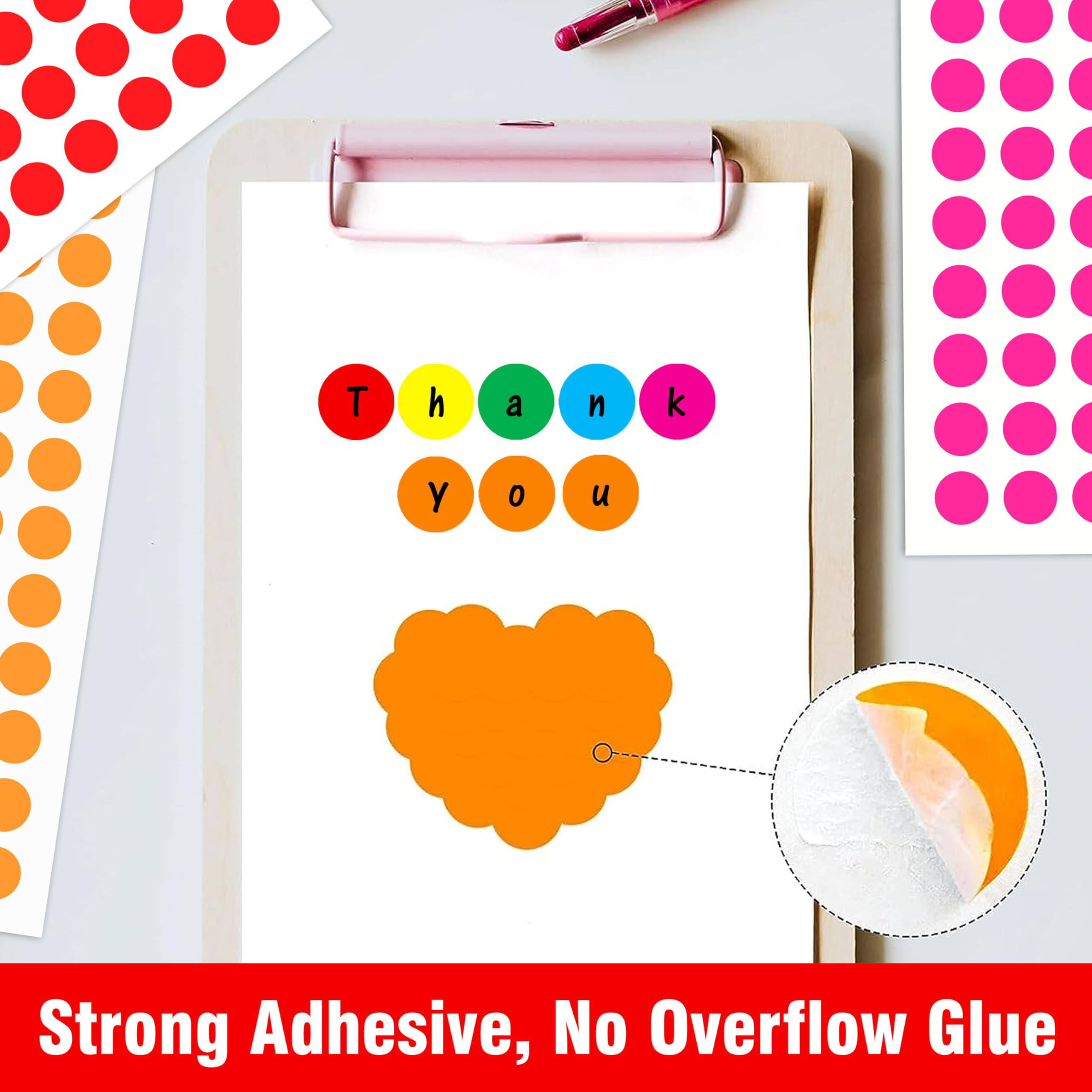 PARLAIM 1 Inch Fluorescent Pink Dot Stickers - 720 Color Code Circle Labels For Organizing - View #9