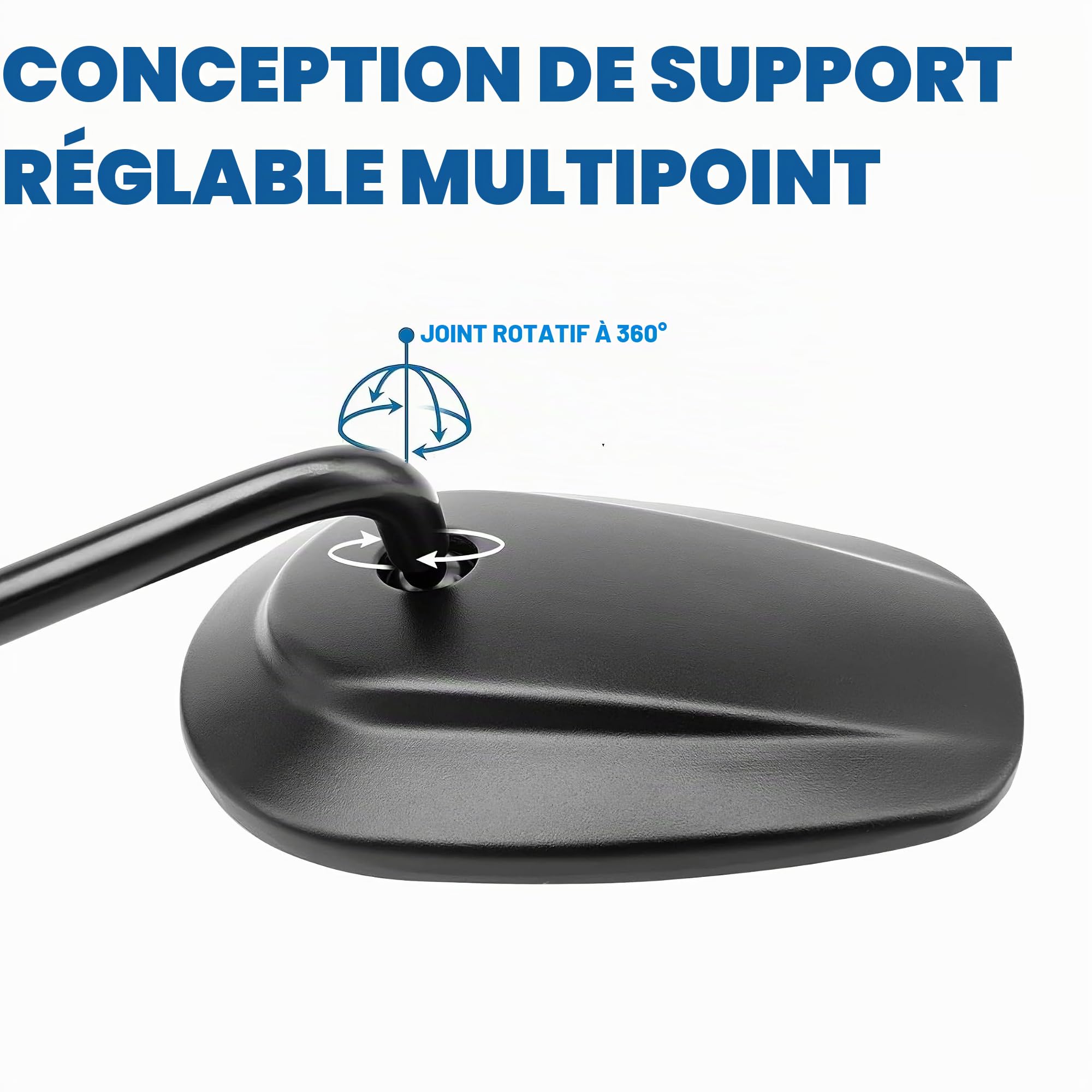Rétroviseur moto, Universels M10 M8 rétroviseurs latéraux Compatibles avec paquet de vis pour scooter Street Bike Cruiser Chopper Bobber ATV