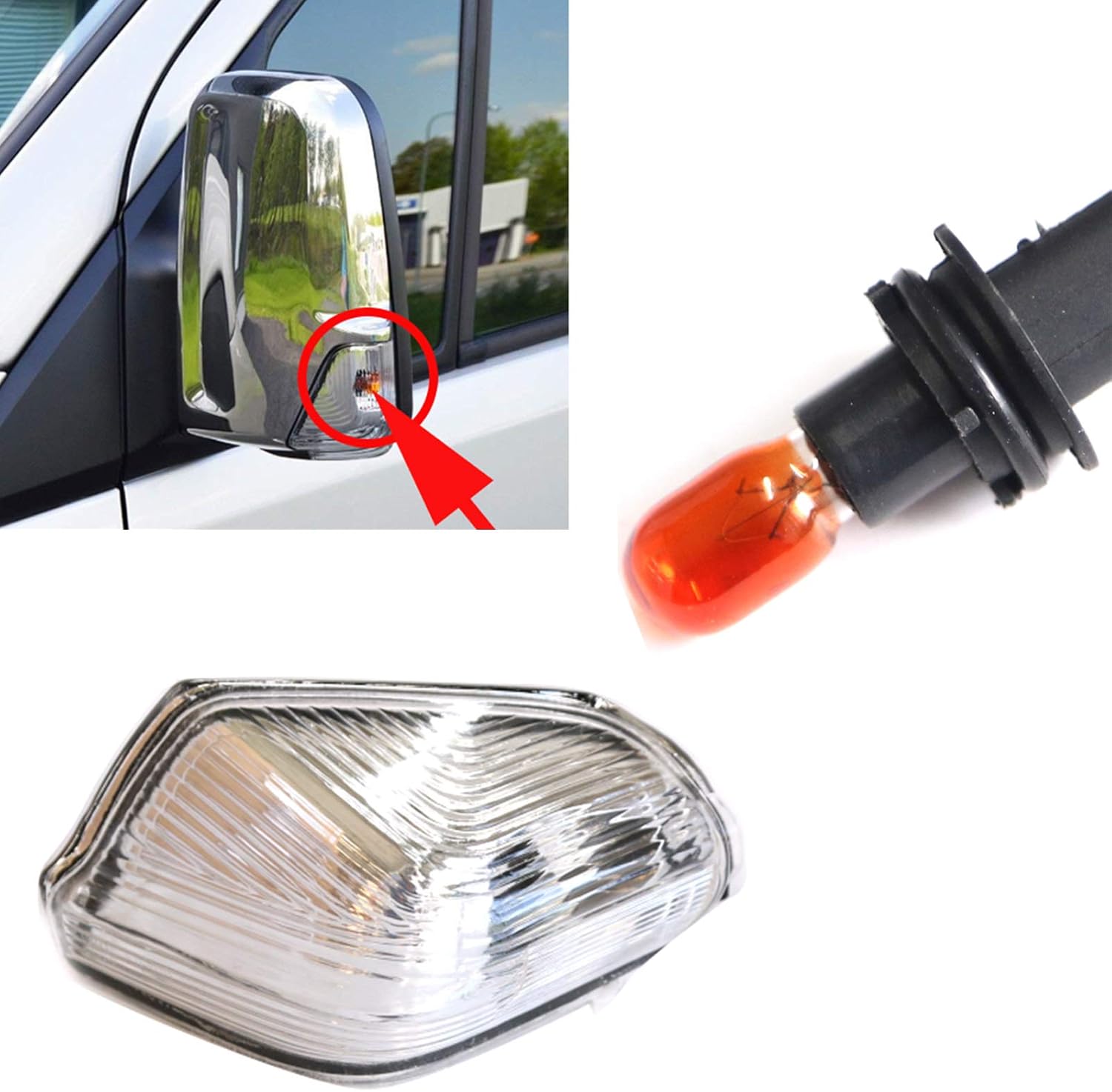 Sprinter Van Indicator Cover Side Mirror Light Bulb Turn Signal Indicator Light Lens for Mercedes Sprinter 906 CRAFTER 0008201277 0018229120 0018229220