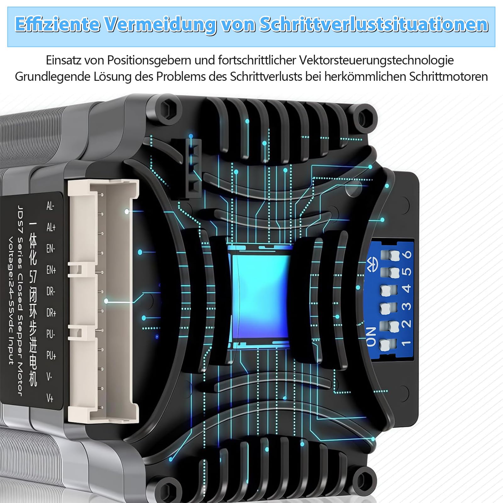 Integriertes Nema 23 57mm Closed Loop Schrittmotor Servosystem Smart mit Encoder, Treiber, 1000RPM 0~3.5A 24~48V DC Drehmoment 2 Nm Motor für CNC Router 3D Drucker Graviermaschine
