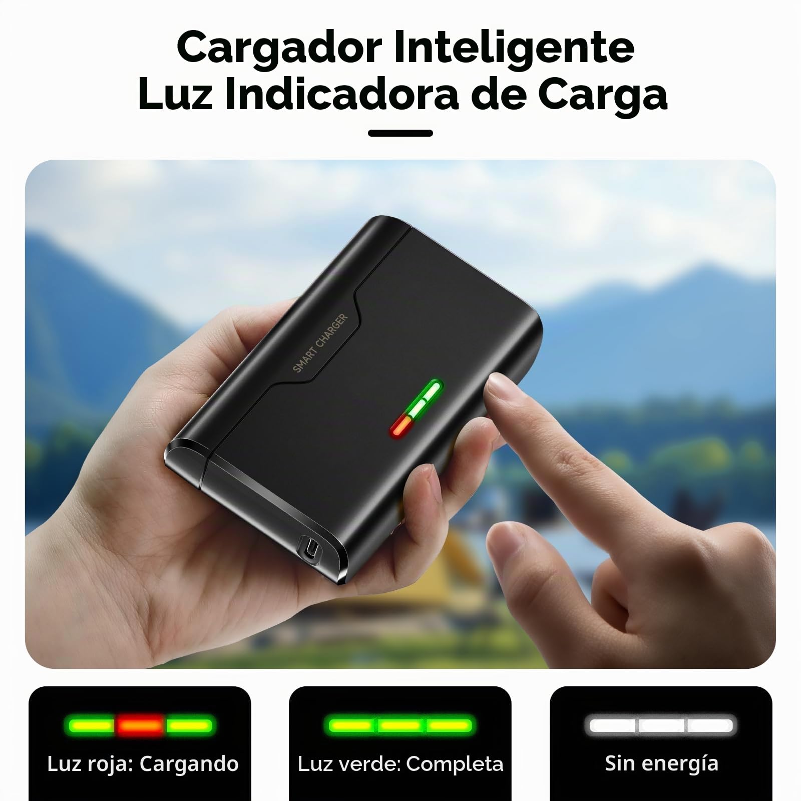 Cargador de batería para Go Pro Hero 12/11/10/9/8/7/6/5-3 Ranuras Cargador de batería con Accesorios para batería, 2 memorias para Tarjetas TF, Carga rápida, Apta para Bajas temperaturas