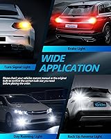 Vista 7 de Yorkim Bombilla LED 3157 Roja 3157 Bombilla LED de freno y luces traseras 3157 Luces de freno intermitentes con Proyector 3056 3156 3057 4057 4157