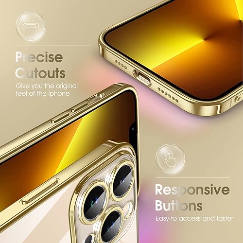 Miniatura 4 de Supdeal Funda transparente para iPhone 13 Pro Max, No se pone amarilla probada en caídas de grado militar a prueba de golpes, funda protectora de