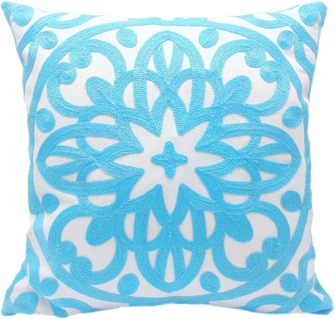 Alysheer Embroidered Decorative Throw Pillow Cover 18x18, Cozy Fashion