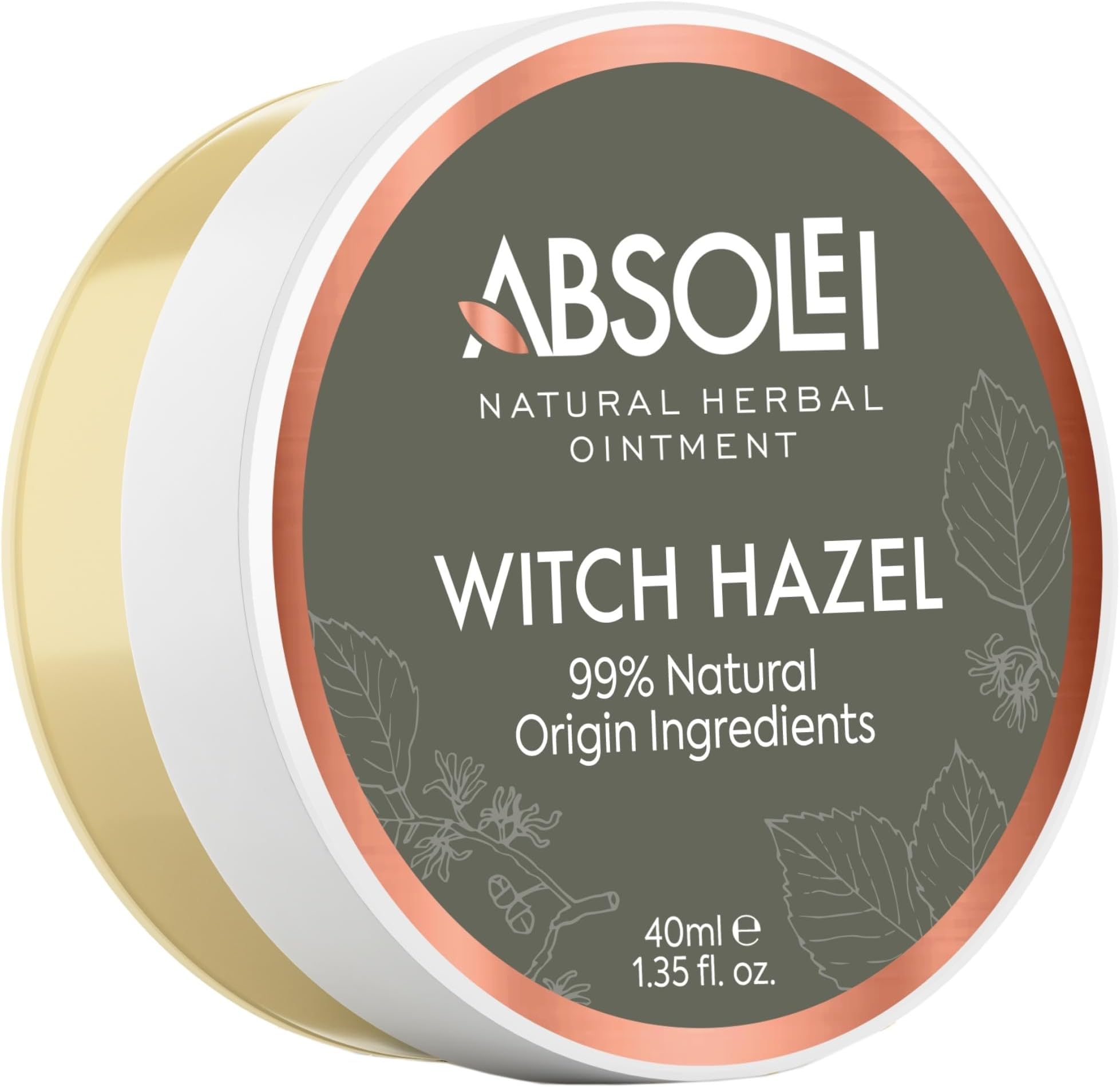 Hemorrhoids Ointment, Natural Witch Hazel Ointment for Burning, Itching and Discomfort, 40 ml (Pack of 1)