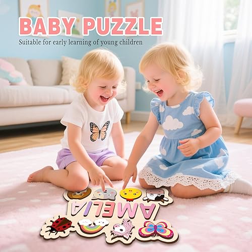 Miniatura 2 de Rompecabezas de nombre personalizado para niños pequeños de 1 a 3 años, rompecabezas de madera con nombre de bebé, juguetes educativos Montessori