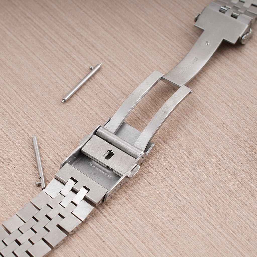 StrapHabit Jubilee Quick Release Watch Bracelet With Spring Bars - Band Strap Stainless Steel Vintage BOR 20mm 21mm 22mm