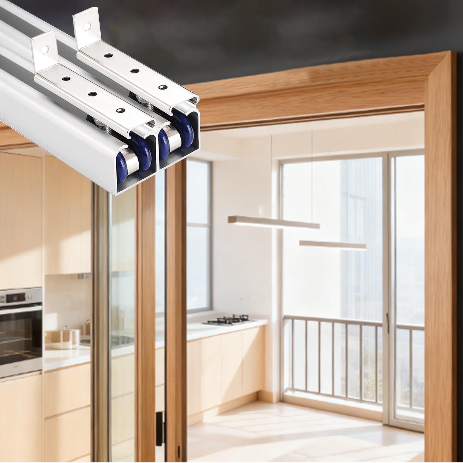 Rail porte coulissante de qualité commerciale en acier pour porte grange
