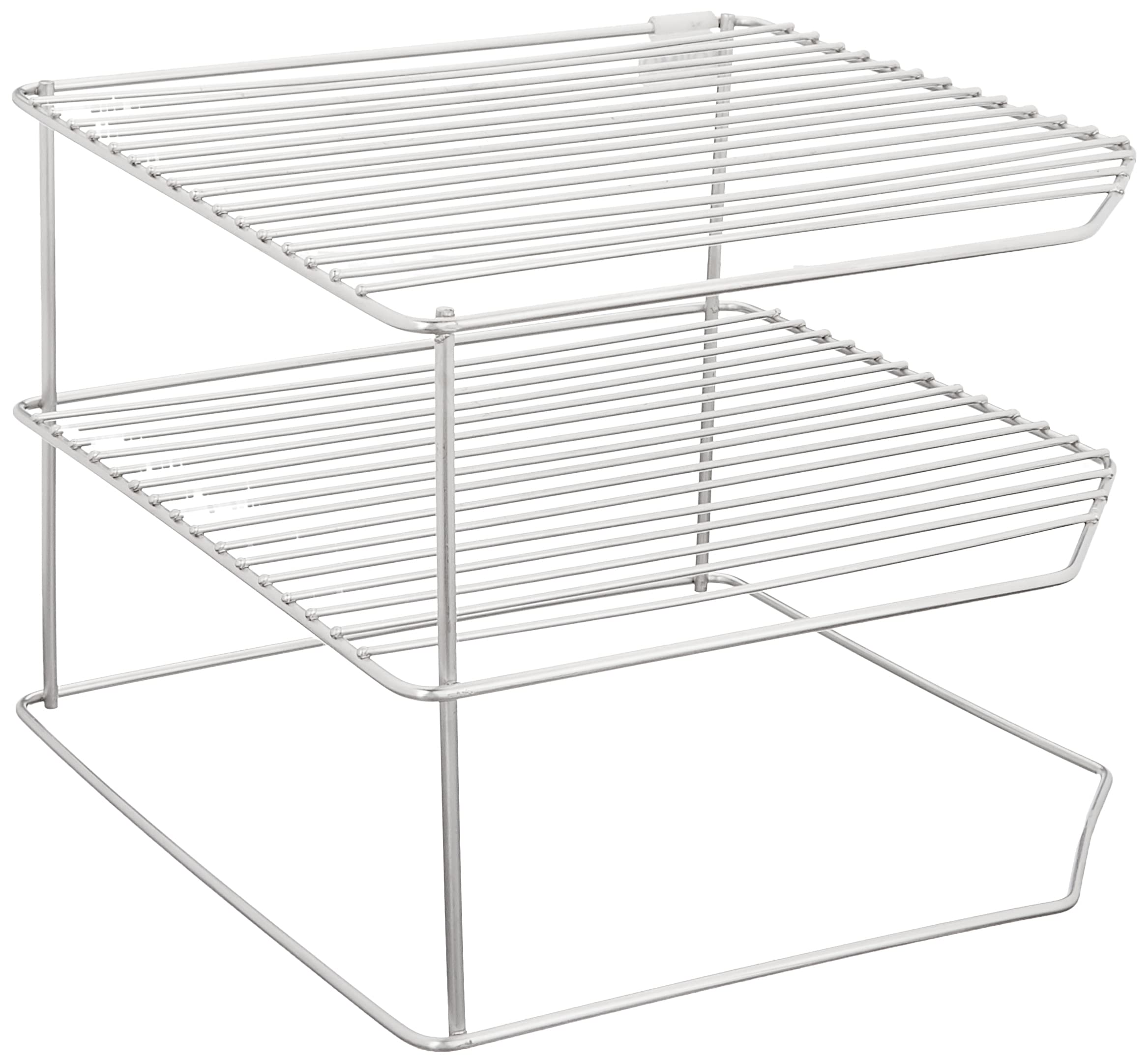 Amazon Brand - Solimo Three-Tier Corner Floor Mount Storage Rack, Stainless Steel, (25 Cm X 25 Cm X 19 Cm, Corner Shelf) 2