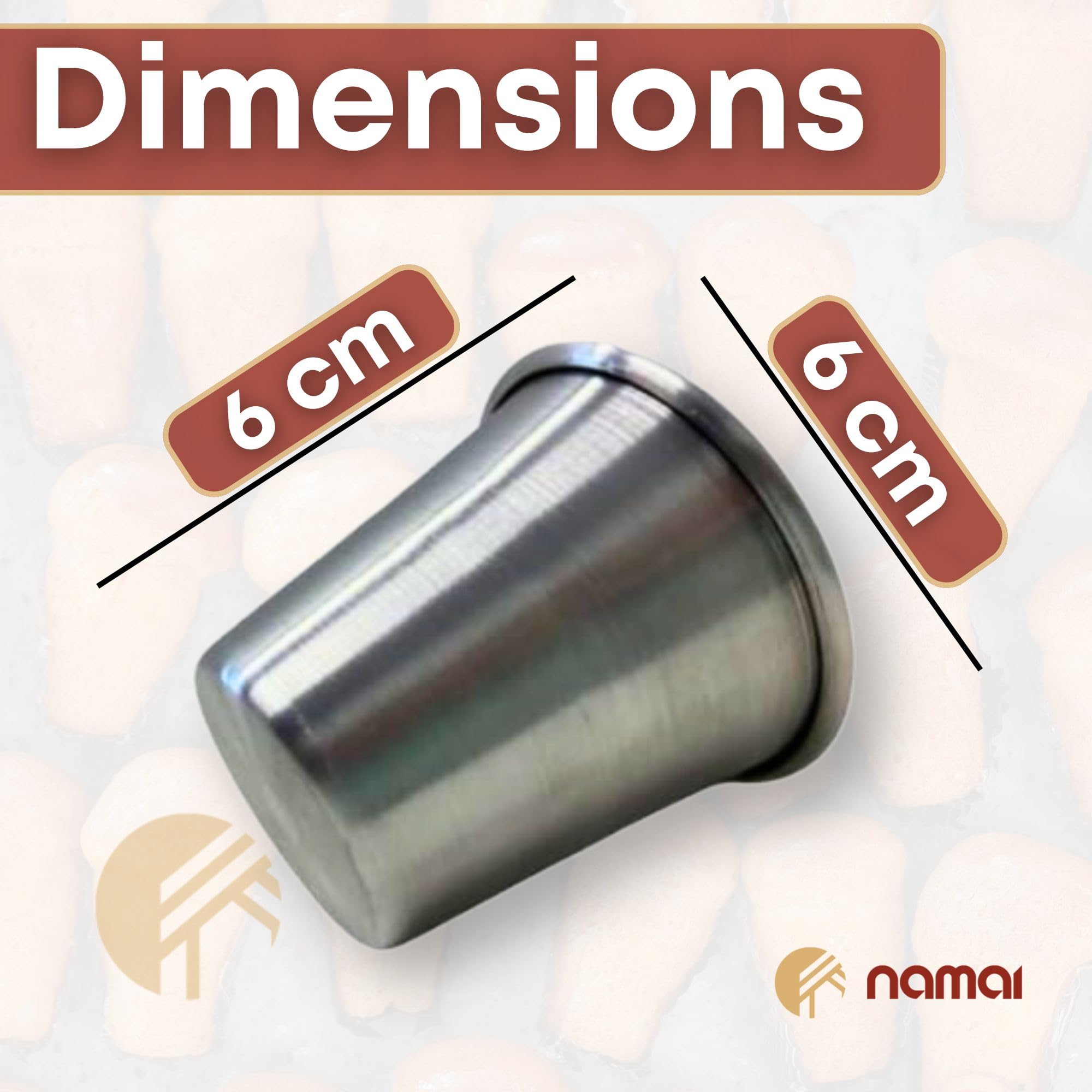 NAMAI - Moule a Baba au Rhum, Aluminium, 6CM de Hauteur 6CM de Diamètre, Moule Baba au Rhum, Moules a Babà, Made in Italy