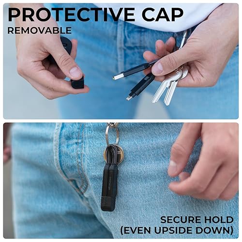 Miniatura 5 de Rolling Square inCharge X, cable de carga múltiple, cable de carga portátil para llavero, 6 en 1 con potencia de carga ultrarrápida de 100 W, oro