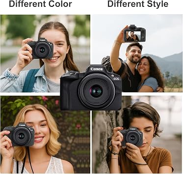 Silicone Case for Canon EOS R50 Camera Case with Wrist Strap (Black) | Soft Case Cover for EOS R50, Minimal Camera Sleeve