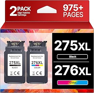 PG-275XL CL-276XL 캐논 잉크 275 및 276 잉크 카트리지 교체용 캐논 잉크 275 및 276 275XL 276XL 콤보 팩 PIXMA TR4720 TS3522 TR4700 TS3722 TS3500 TS3520 TS3720 TS3722에 사용 0 TR47 22 (2팩)
