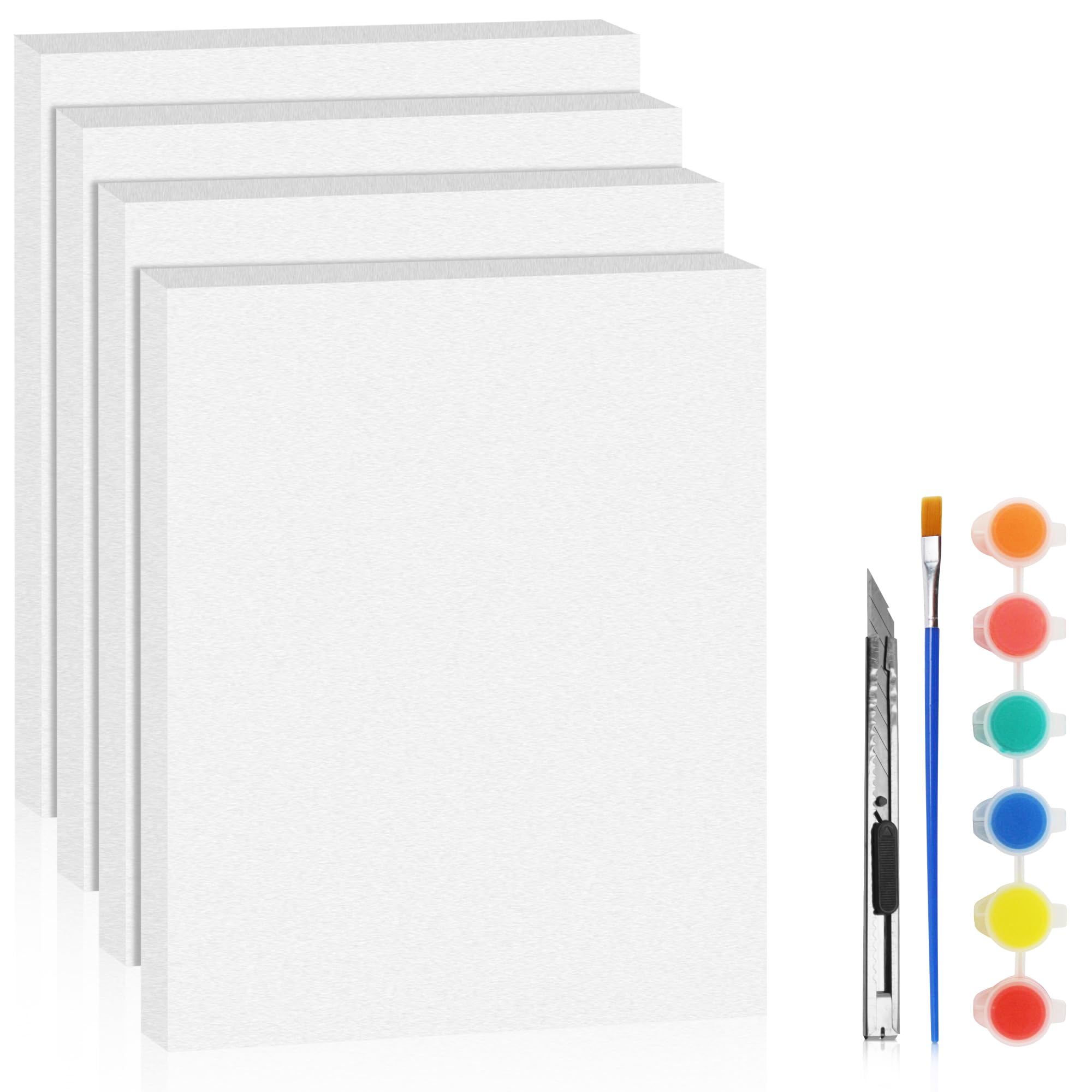 LuckyFoam White 4 Pack 15x12x1 inch Foam Sheets 1 Inch Thick Polystyrene Rectangles XPS Foam Board Craft for Insulating DIY Modeling Art Supplies
