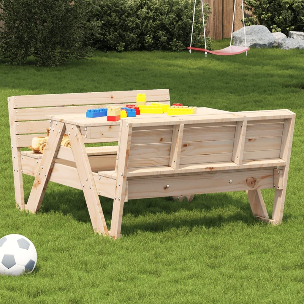 aphrophina Wooden Picnic Table for Kids, Durable Solid Pine Design for Outdoor Fun, Eating and Playing, 34.6