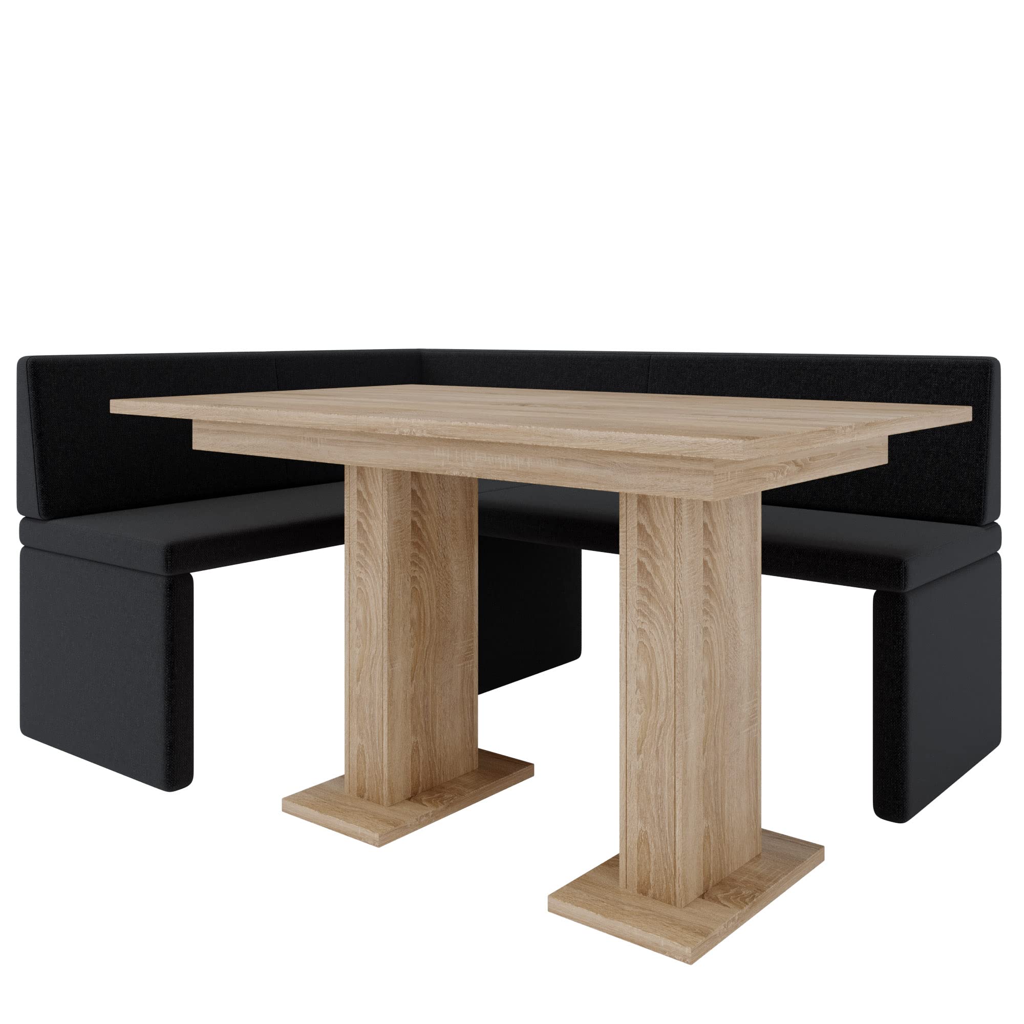 FURNISTAR Eckbank AKIKO mit Tisch - Eckbankgruppe für Ihrem Esszimmer, Küche modern, Sitzecke, Essecke. Perfekt für Küche, Büro und Rezeption. Solide und starke Verarbeitung (INARI 100, 168x128 links)