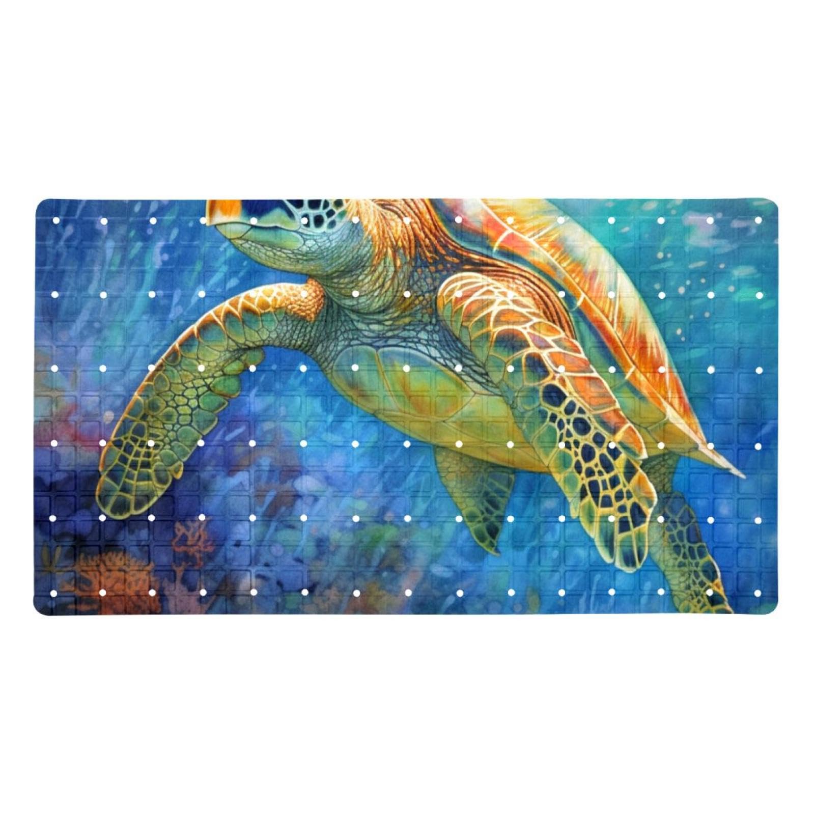 MOLFUJ Tappetino Doccia Antiscivolo A Forma Di Tartaruga Marina – 70x35 Cm In PVC Con Ventose