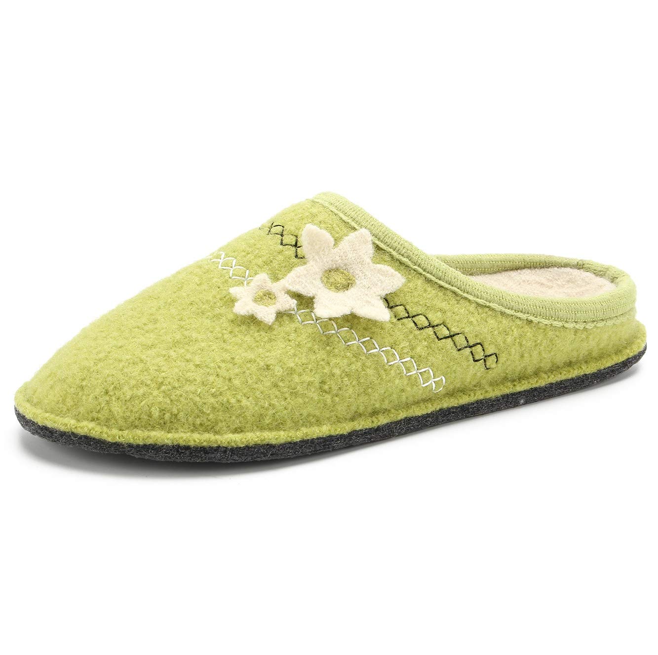 LE KAPMOZ Women's Boiled Wool House Slippers