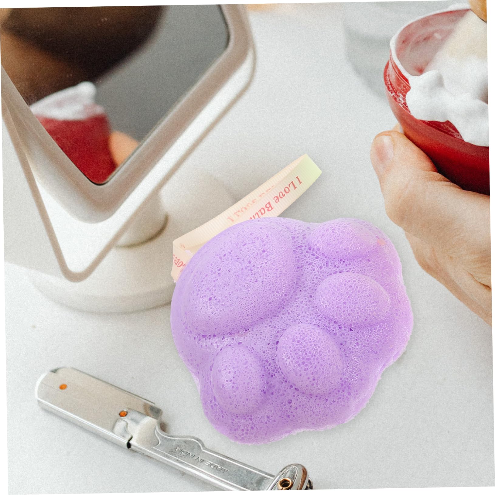 Healeved 12piezas Esponjas Faciales Exfoliantes Para Limpieza y Práctica Morado y Herramienta De Cuidado Facial Para Viajes y Uso Diario