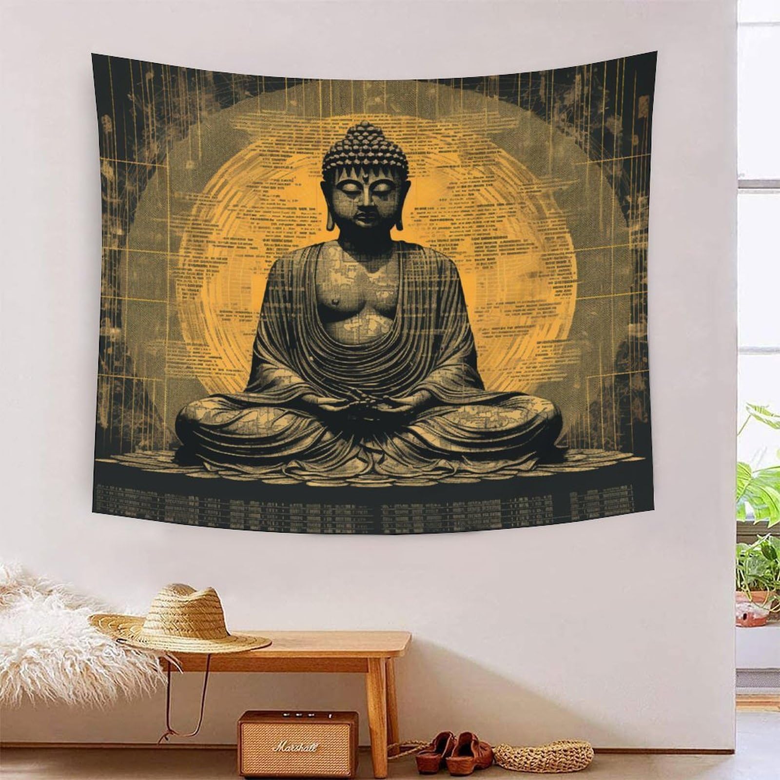 Noir ethnique rond corbeau Totem tapisserie Tribal spirale corbeau
