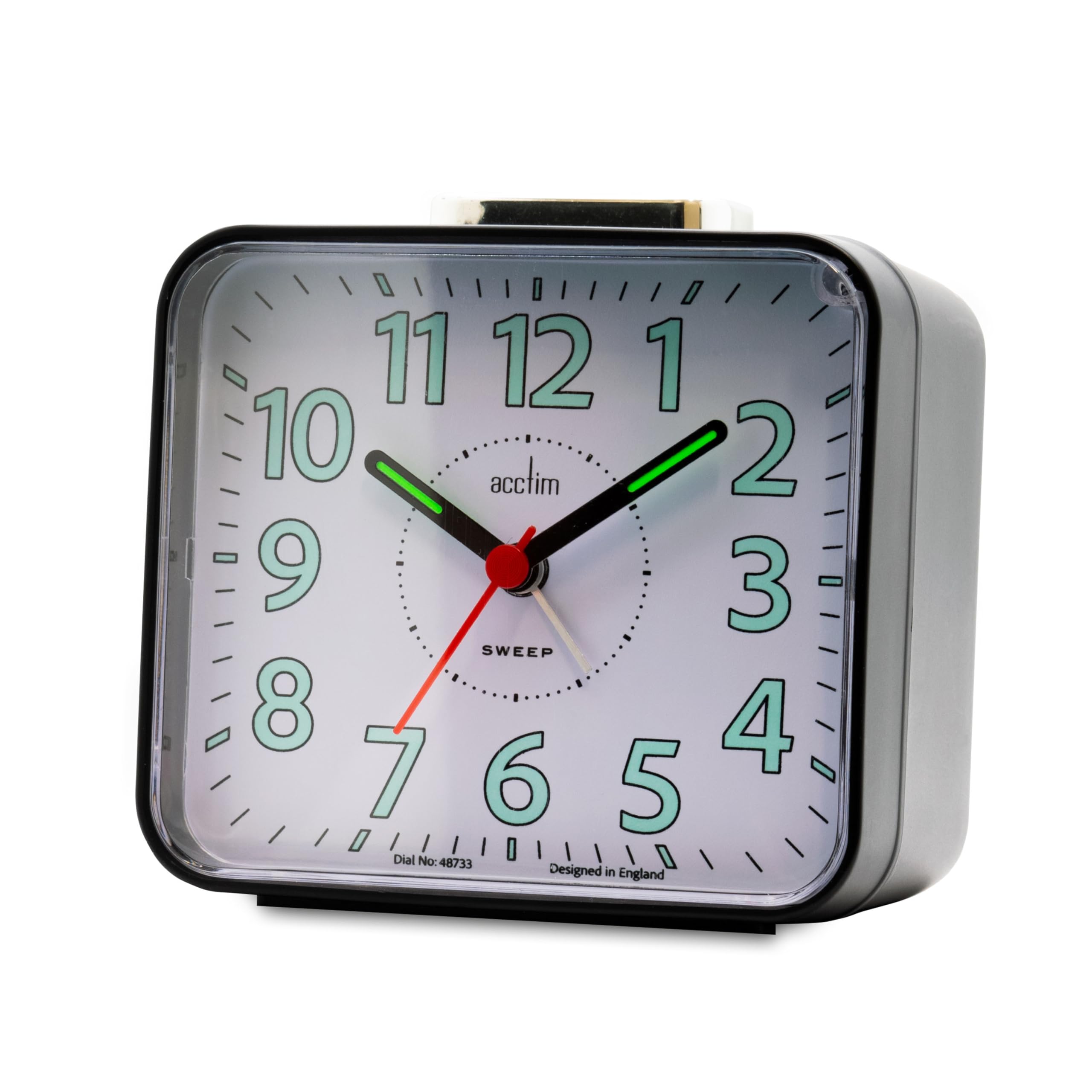 Acctim Parker Non-Ticking Sweep Loud Bell Alarm Clock (Black)