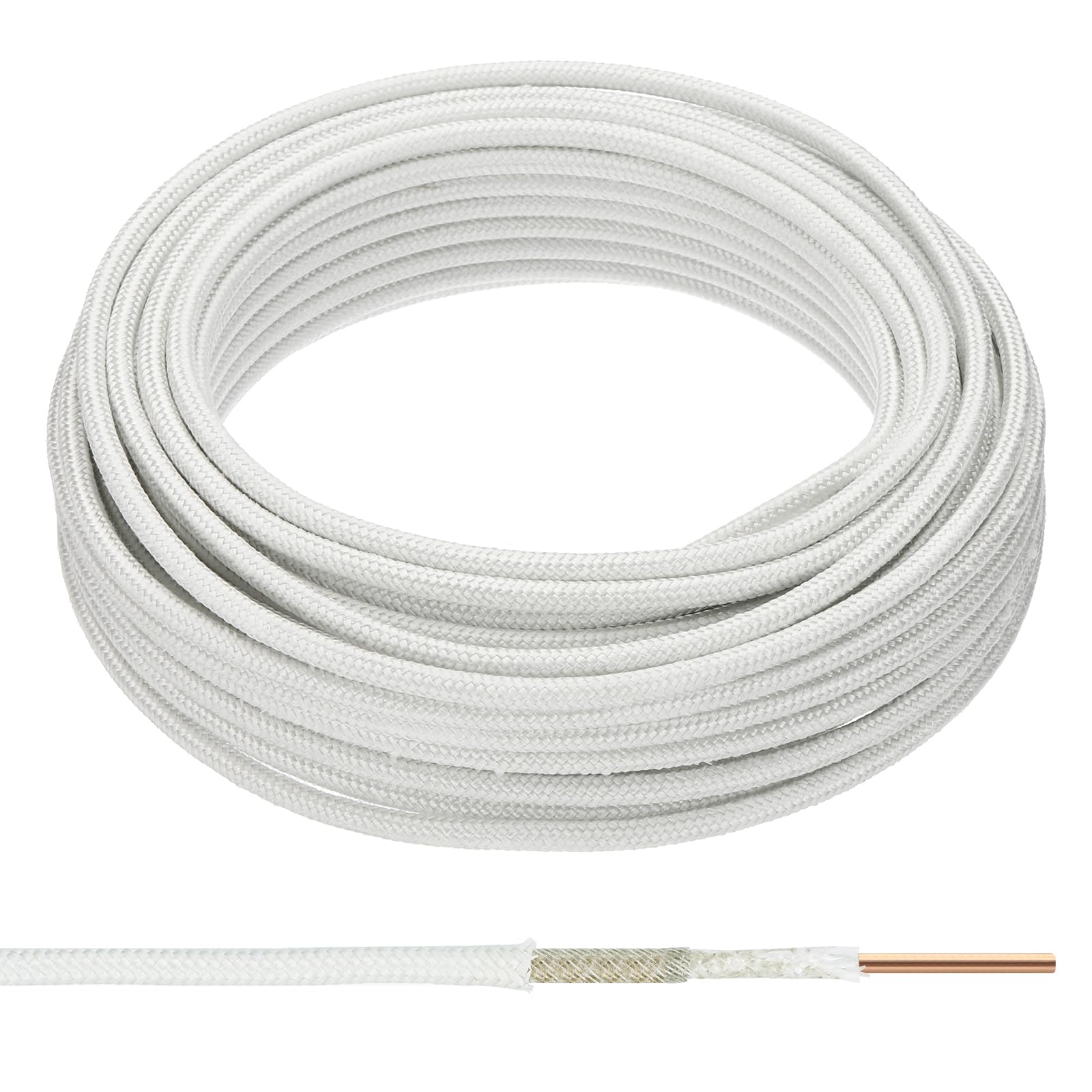 PATIKIL 49.2 Pies 11AWG Cable Eléctrico De Alta Temperatura, -76 A 932 Grados Fahrenheit Mica Fibra De Vidrio Cable Eléctrico Sólido Aislado Resistente Al Calor Cable Monoconductor