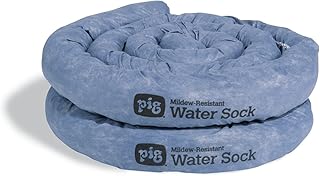 PIG Mildew-Resistant Absorbent Sock | Water Absorbing Snake | 3" W x 10' L | Absorbs up to 2.5 gal per Sock | 2 Count | PM50638