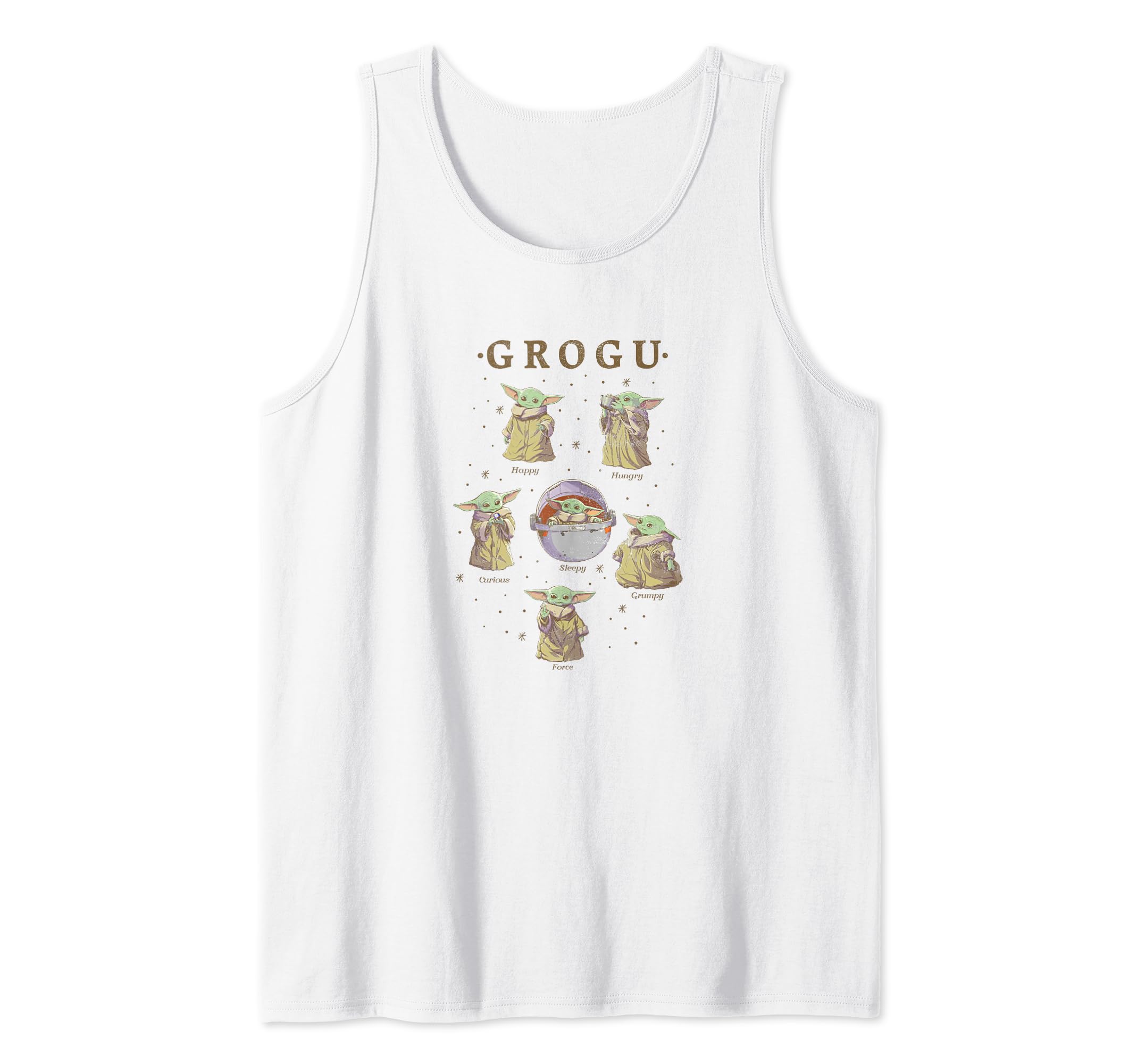 Star Wars: The Mandalorian Grogu Moods R16 Tank Top, White