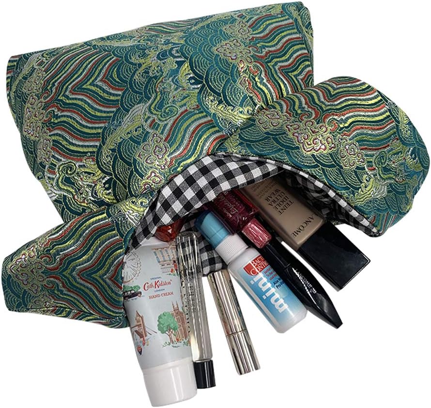 BAR Stylish Cotton Japanese Pattern Wrist Bag Sleeve Knot Pouch Portable Canvas Tote Purse for Female, Women
