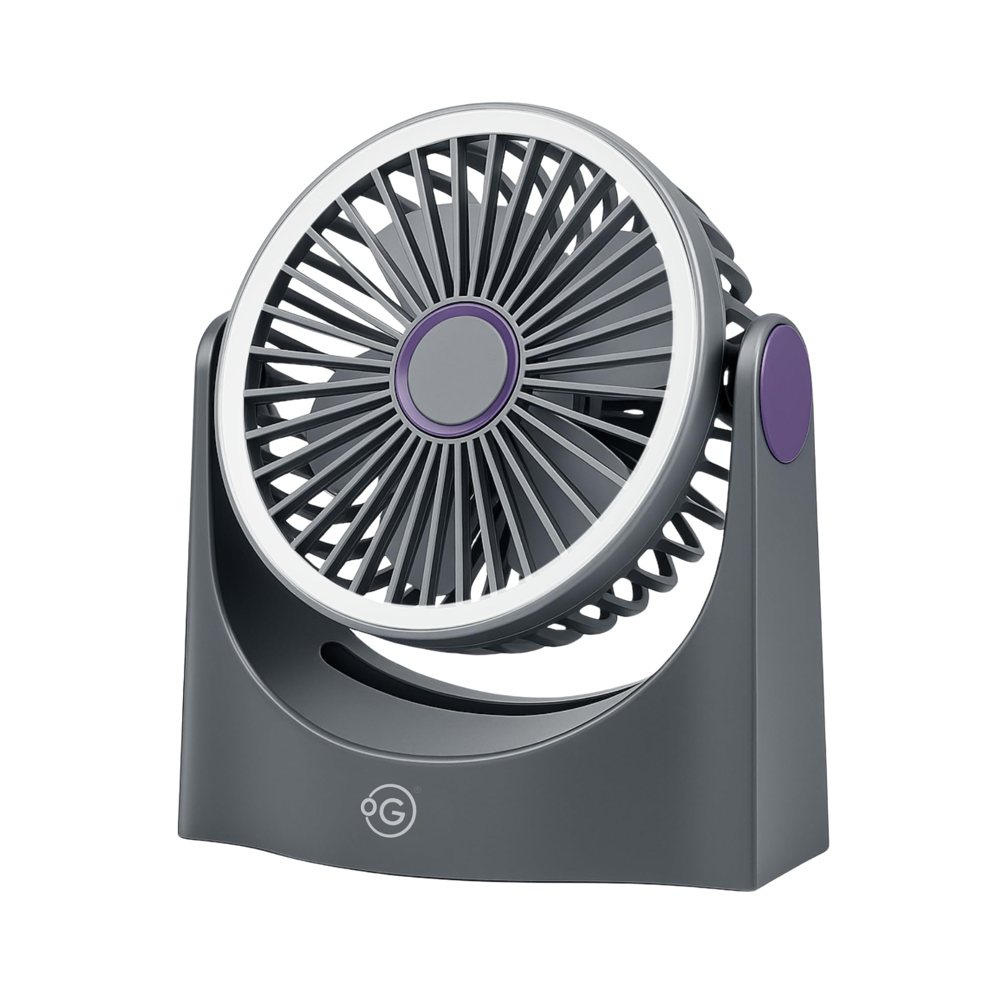 OOGE Breeze 1000 Noise-Free Rechargeable Table Fan | 6 Inch Compact Design | 8 Ft Air Throw | ROHS Certified & Child Safe | Night Light | USB Charging | Portable Desk Fan for Home & Office (Grey)-image-18