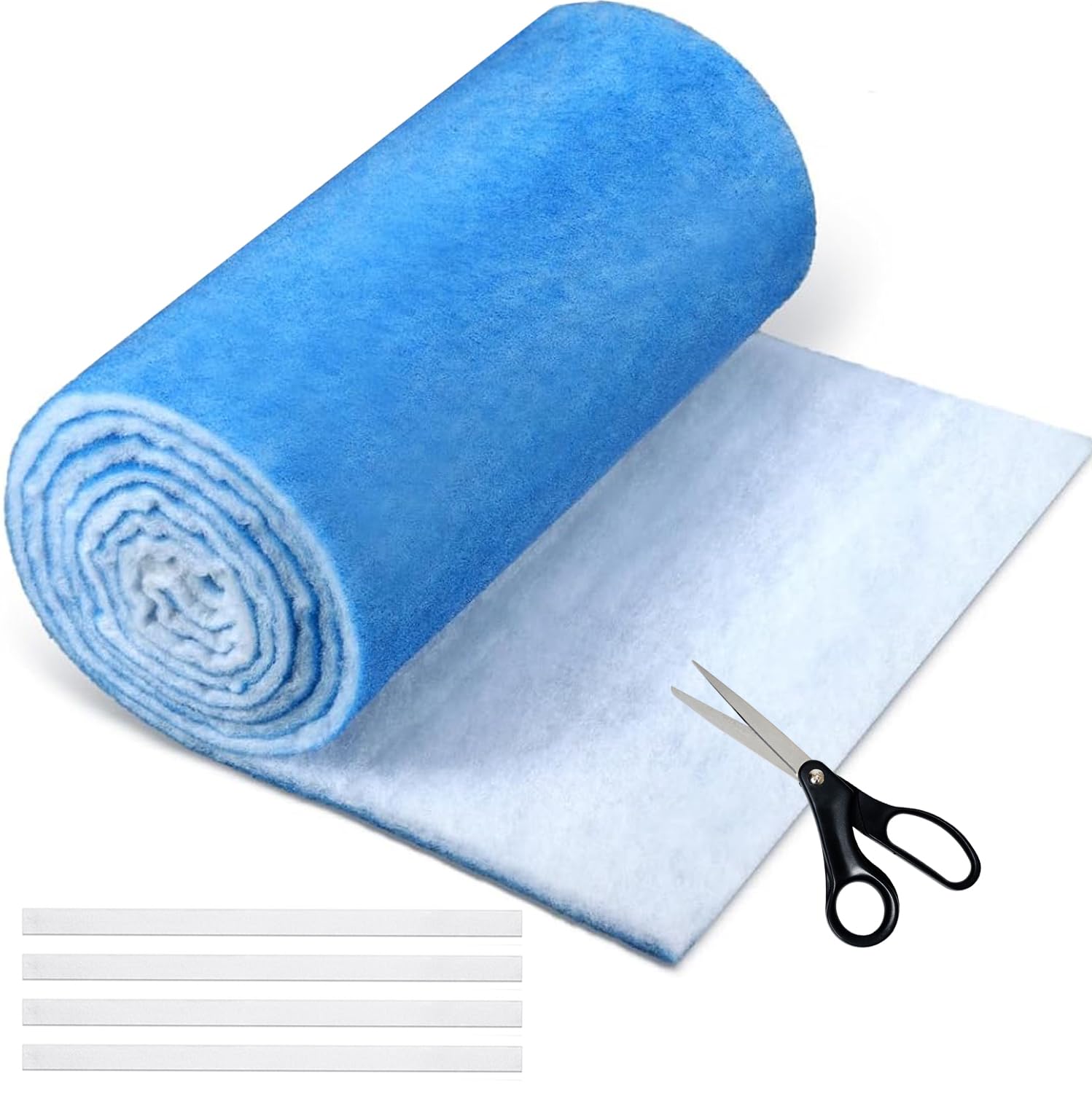 Air Filter Roll, 12" x 140" Cut to Fit Air Conditioner Filters, MERV 8 Triple Vent Filters Kit for Home Floor, Grilles, Ceiling, HVAC Furnace Vents, Reusable AC Filter with Adhesive Hook Tapes