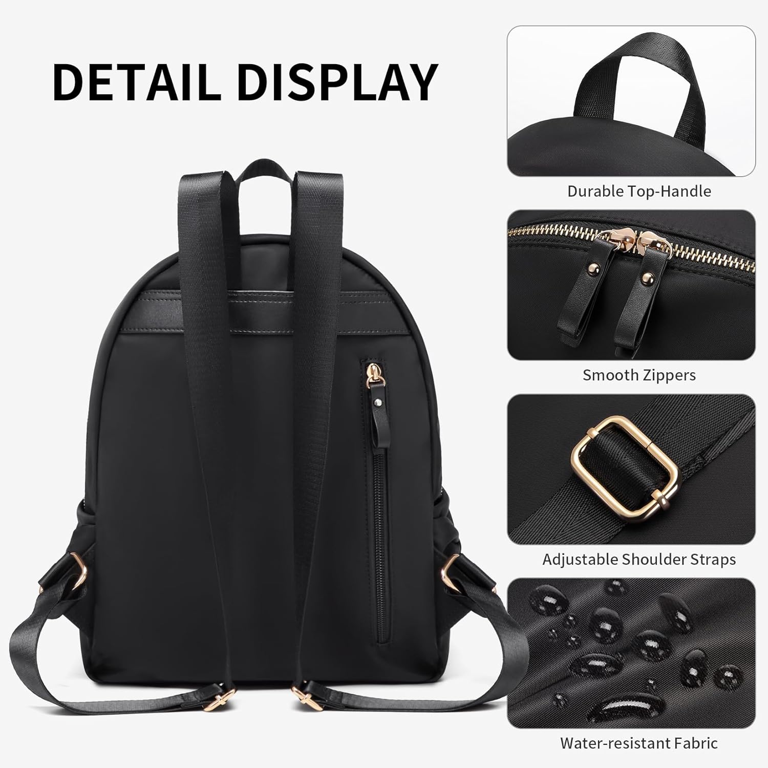 GOLF SUPAGS Stylish Laptop Backpack Purse for Women Girls Casual Travel Daypack Mini Backpack Handbag Nylon Bookbag