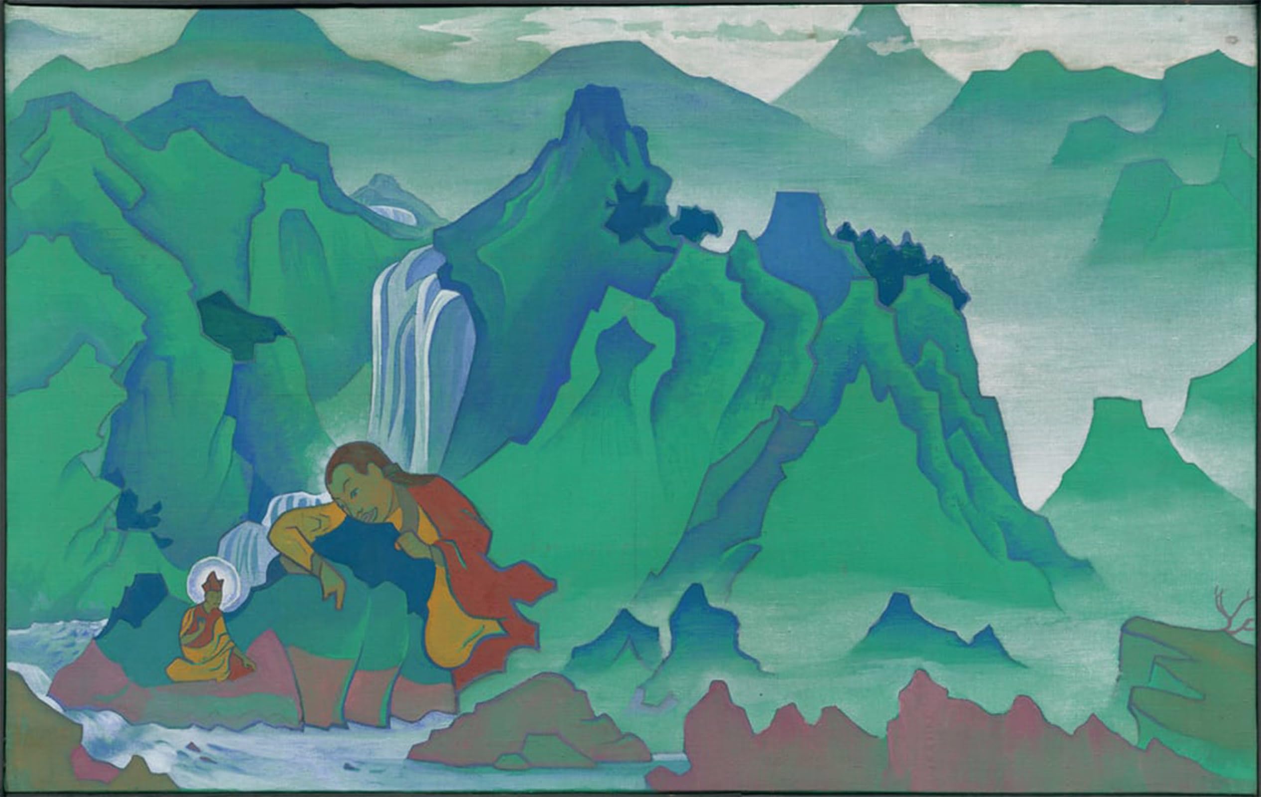 ARTXLXXBN Famous Painting Art Wall Decor Abstract Art Picture Padma Sambhava by Nicholas Roerich Animal Pictures for Home Decor 60x90cm