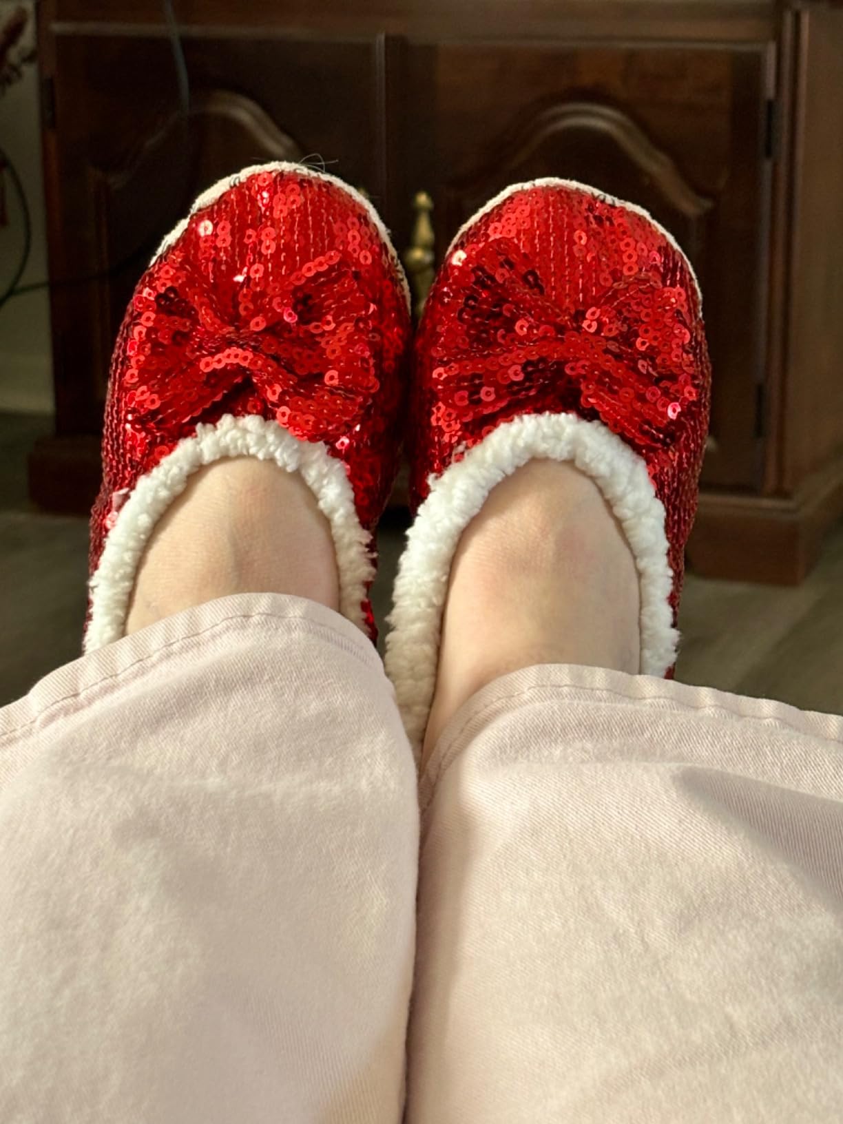 Womens Slippers Snoozies Ballerina Bling Metallic Shine Women