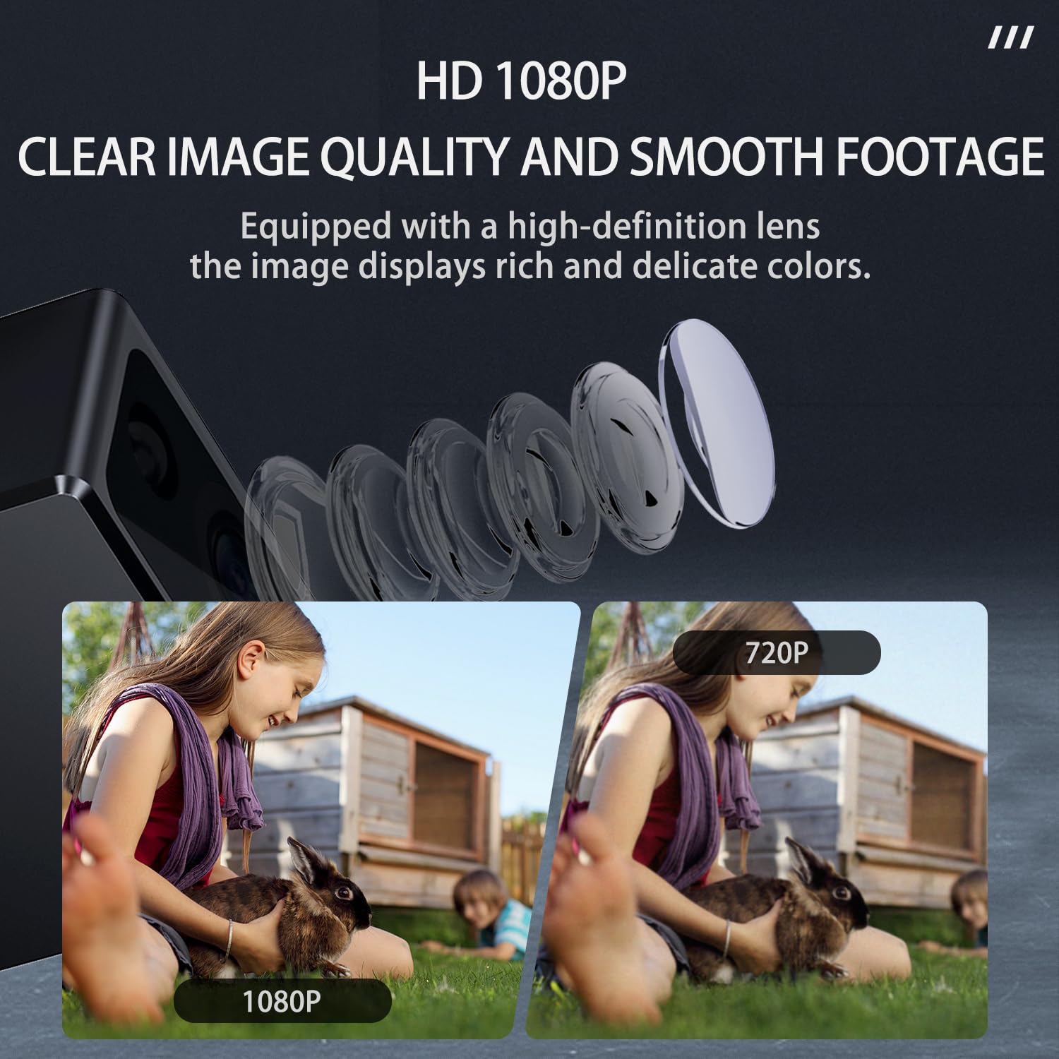 Mini caméra - Caméra de nounou - HD 1080P - Caméra de sécurité intérieure - Caméra de poche portable - Détection de mouvement - Vision nocturne automatique - Enregistrement en boucle