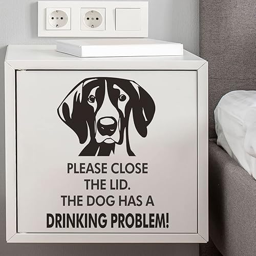 Miniatura 5 de Divertidas calcomanías para tapa de inodoro de perro, extraíble e impermeable, vinilo para asiento de inodoro, cierra la tapa, el perro tiene