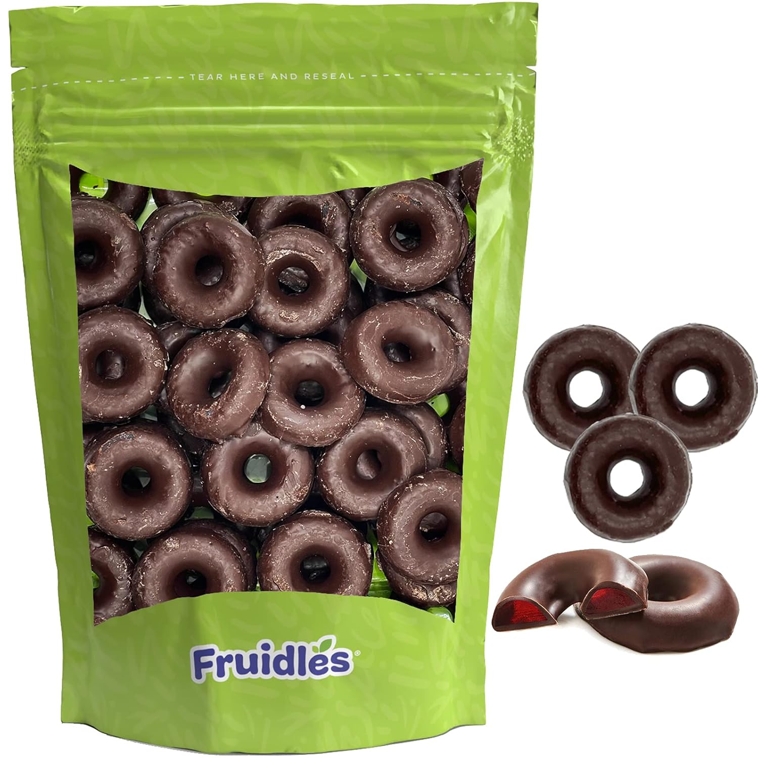 Fruidles Chocolate Covered Raspberry Jelly Rings, Kosher