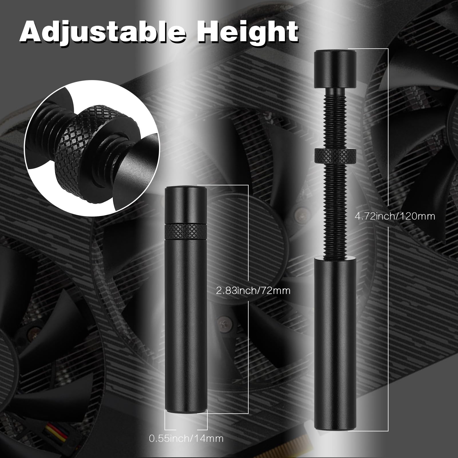 Supporto Scheda Grafica In Alluminio - Regolabile, Con Base Magnetica, Per PC Gaming - Foto 3