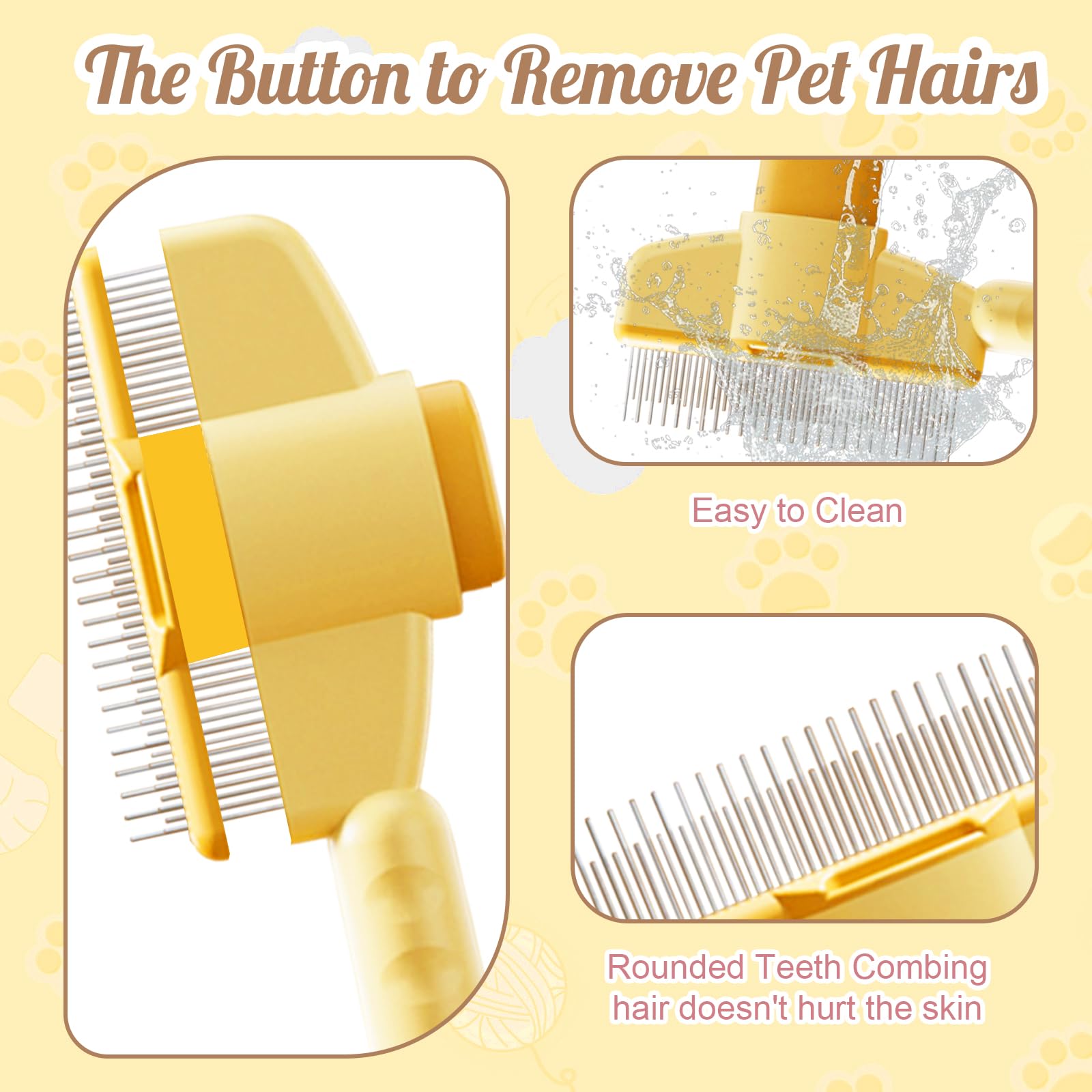 Double Pack Pet Grooming Combs, Stainless Steel Teeth for Cats & Dogs - Image 4