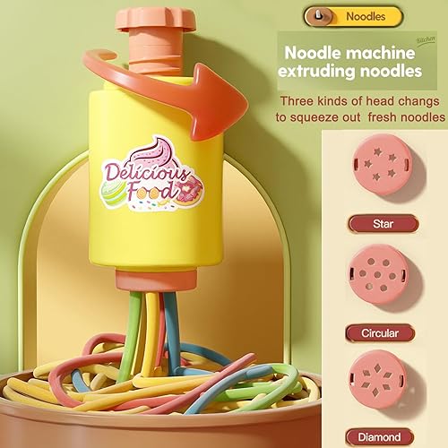 Miniatura 2 de Play Kitchen - Juego de cocina de pretendir comida  Juego de accesorios de juguete con máquina de fideos, máquina de hielo, estufa de cocina con