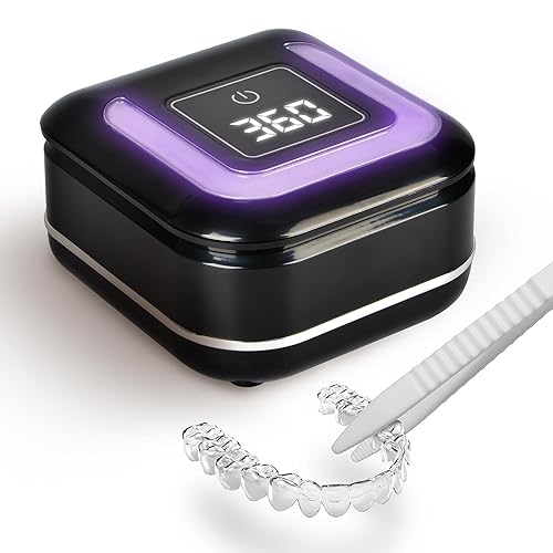 Elegible para FSA HSA  Limpiador dental ultrasónico y U-V 2 en 1, máquina de limpieza profunda de 42 kHz con temporizador digital, cápsula de 6.1 fl