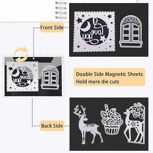 Miniatura 3 de 28 sobres de almacenamiento troquelados con hojas magnéticas fuertes de 0.039 pulgadas para almacenamiento de troqueles, bolsillos de almacenamiento