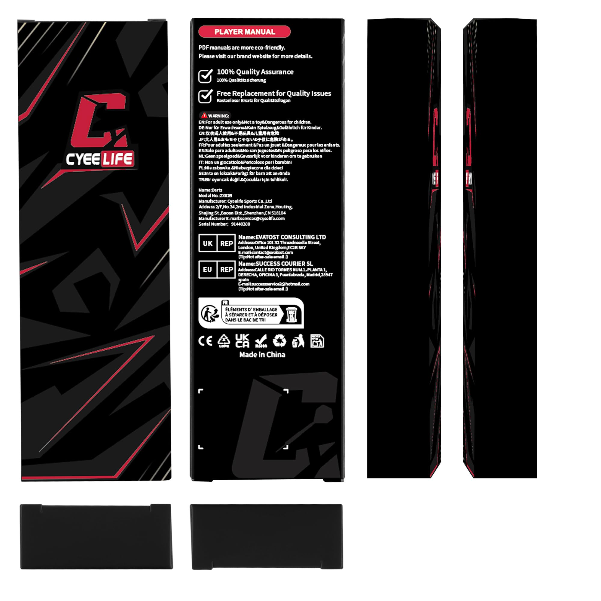 CyeeLife Set di Freccette con Punta Morbida - Confezione da 12 Freccette Professionali con 4 Fusti Colorati, 24 Alette per Freccette, 50 Punte Extra 2BA per Bersaglio Elettronico - Perfetto per Casa