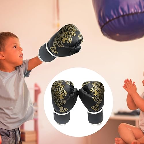 Miniatura 3 de Guantes de combate de tigre  Equipo de entrenamiento para adultos, guantes de boxeo juveniles, protector de piel sintética duradera con acolchado