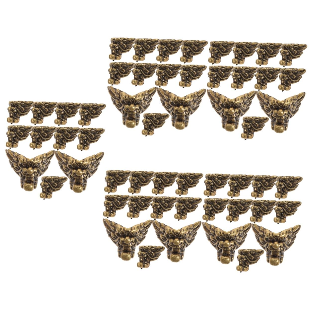 Esquinas para cajas de joyería estilo vintage herrajes decorativos de león para restaurar cofres